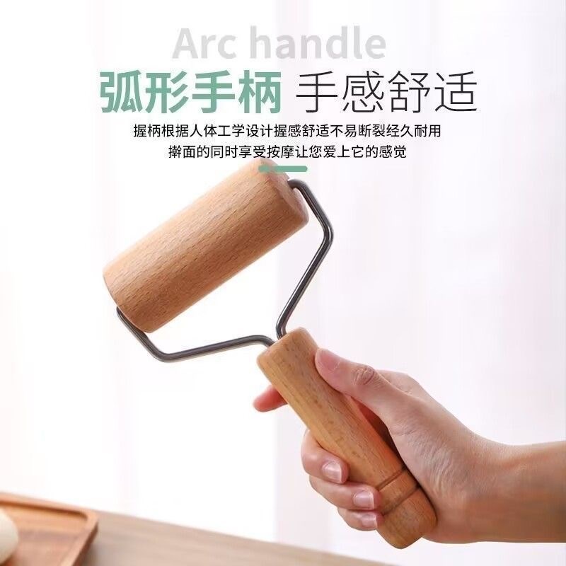 擀面皮神器单手滚轴不锈钢擀面杖省力滚轮擀面棍包子皮饺子皮新款