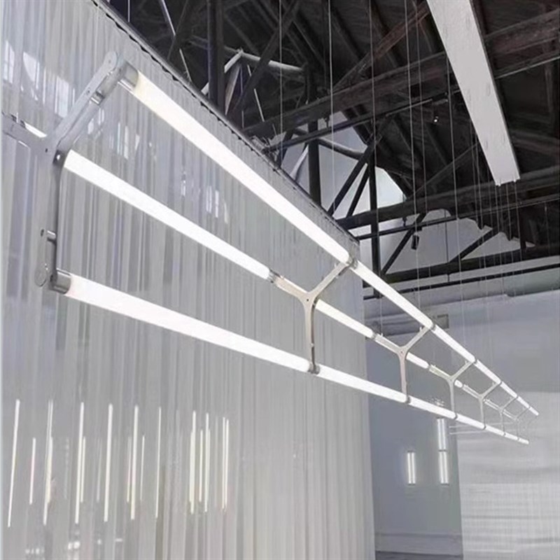 极简咖啡厅吧台长条组合马扎工程灯酒店餐厅大堂休息区收银台吊灯