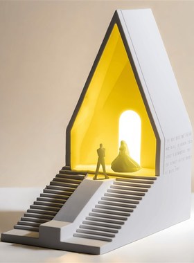 结婚礼物教堂小夜灯卧室氛围床头灯摆件新人订婚礼品情侣创意礼物