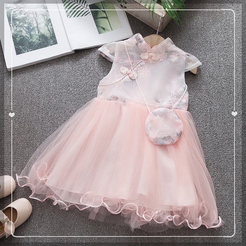 小女孩旗袍裙子0-1-2-3岁半女童夏装女宝宝夏天背心连衣裙公主裙