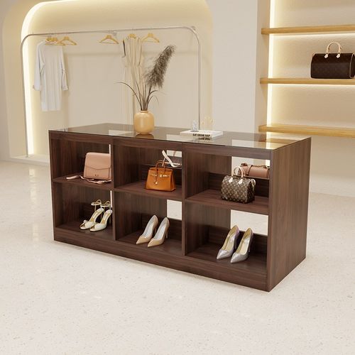 服装店玻璃中岛柜流水台女装饰品摆件陈列展示桌店铺中古风储物柜