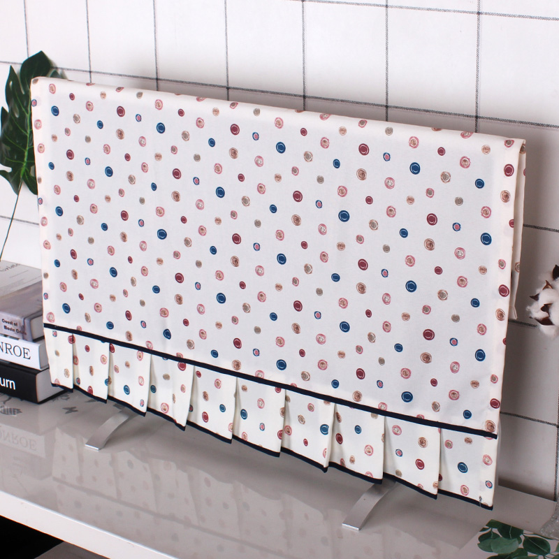 电视机罩55寸电脑罩田园风50寸台式壁挂式防尘罩套家用盖布艺套子