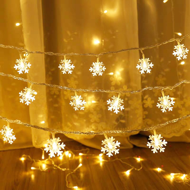 雪花灯串氛围灯露营帐篷彩灯闪灯满天星摆摊房间浪漫圣诞装饰灯
