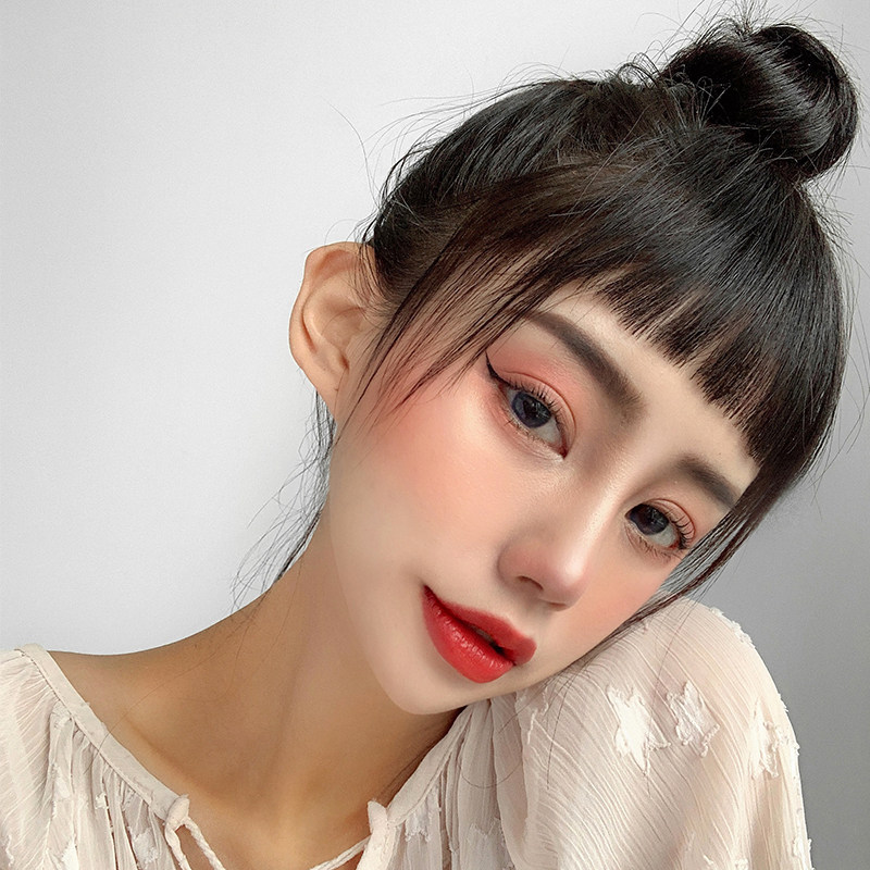 刘海假发女 自然真发齐刘海假发片二次元刘海 眉上短空气刘海
