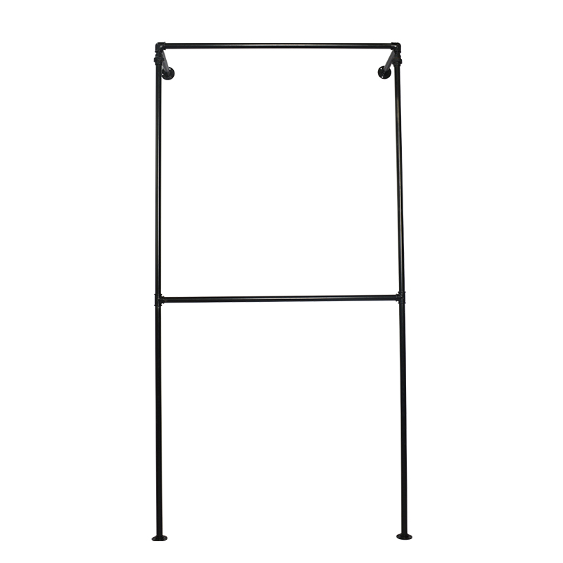 服装店壁挂水管双层铁艺陈列架时装架上墙多组钉墙服装货架可定制