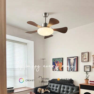 中古风风扇灯复古吊扇灯静音卧室灯客厅餐厅灯新中式护眼智能家用