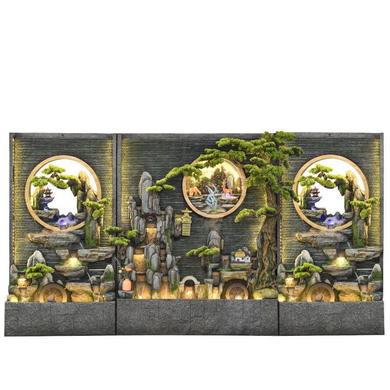 瓷温玉润户外水幕墙摆件花园庭院流水喷泉造景公司屏风隔断开业礼
