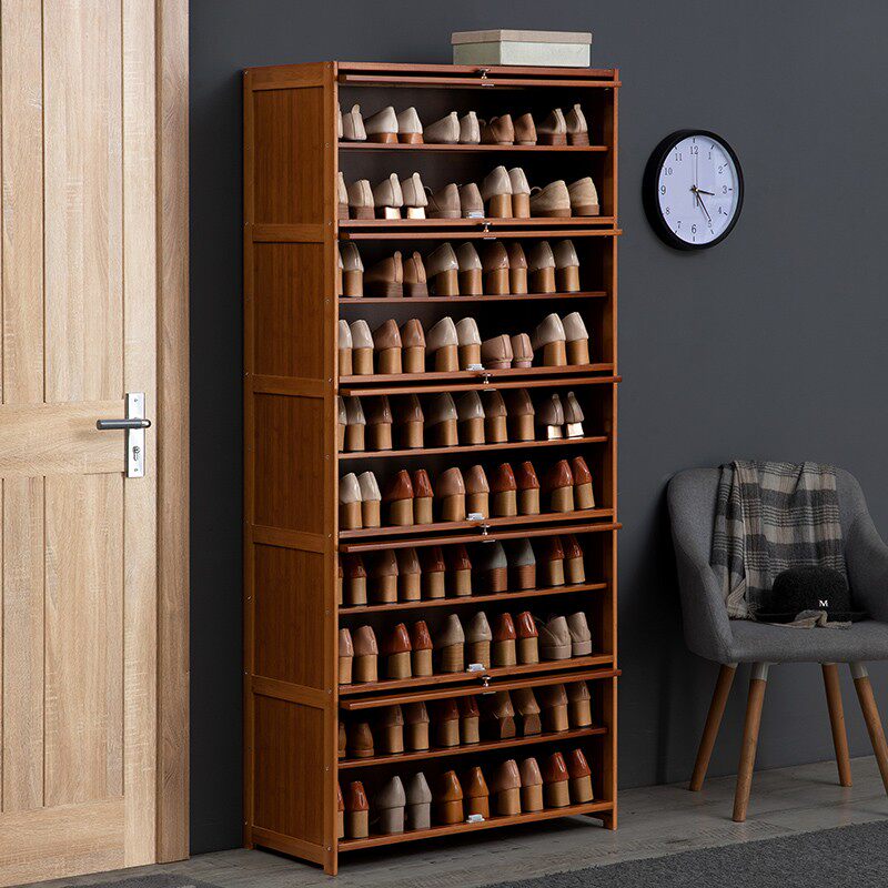 鞋架子家用简易门口室内好看经济型收纳神器实木多层防尘布艺鞋柜