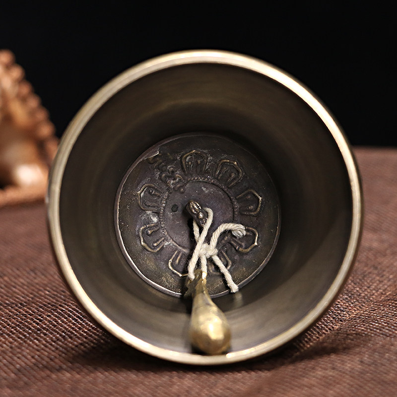 尼泊尔手工鎏金五股金刚铃杵大号纯铜碰钟摇铃修法铃藏传密宗法器