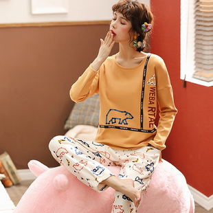 少女萌系休闲家居服套装 纯棉秋冬款 可爱日系甜美长袖 睡衣女春秋季