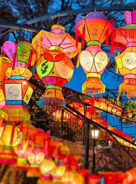 春节元宵非遗花灯笼浪宫灯会汉服围化街景亮定制专属MSW古风漫氛