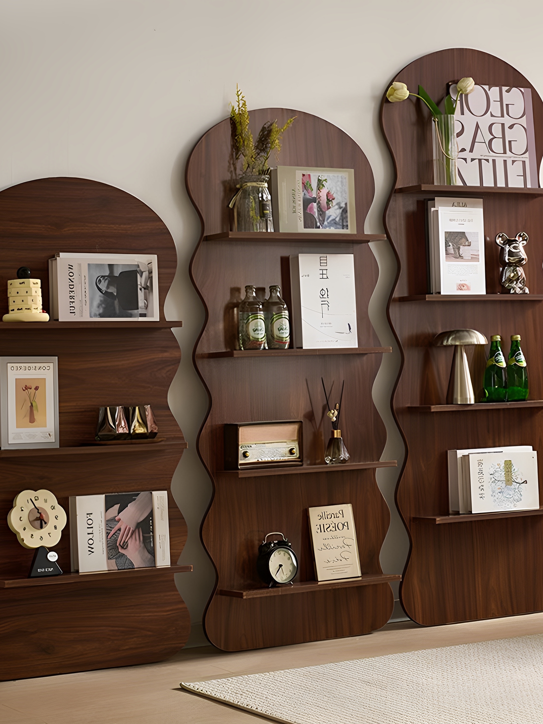 北欧ins风书架杂志架中古置物架靠墙展示架落地书架报刊架置物架