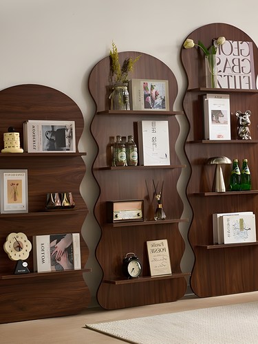 北欧ins风书架杂志架中古置物架靠墙展示架落地书架报刊架置物架