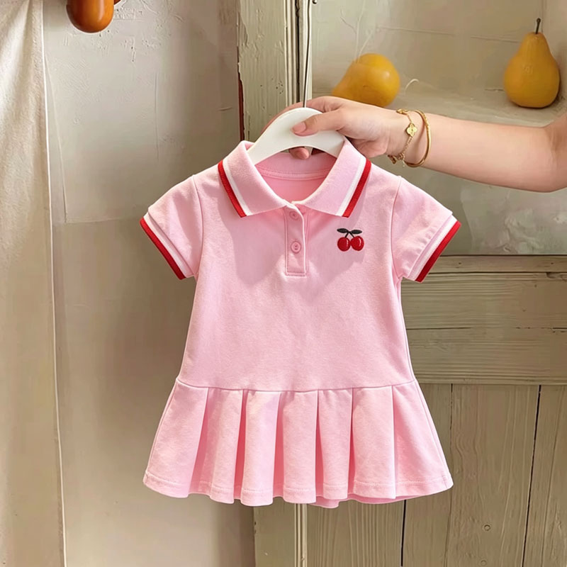 女童连衣裙夏季学院短袖公主裙子