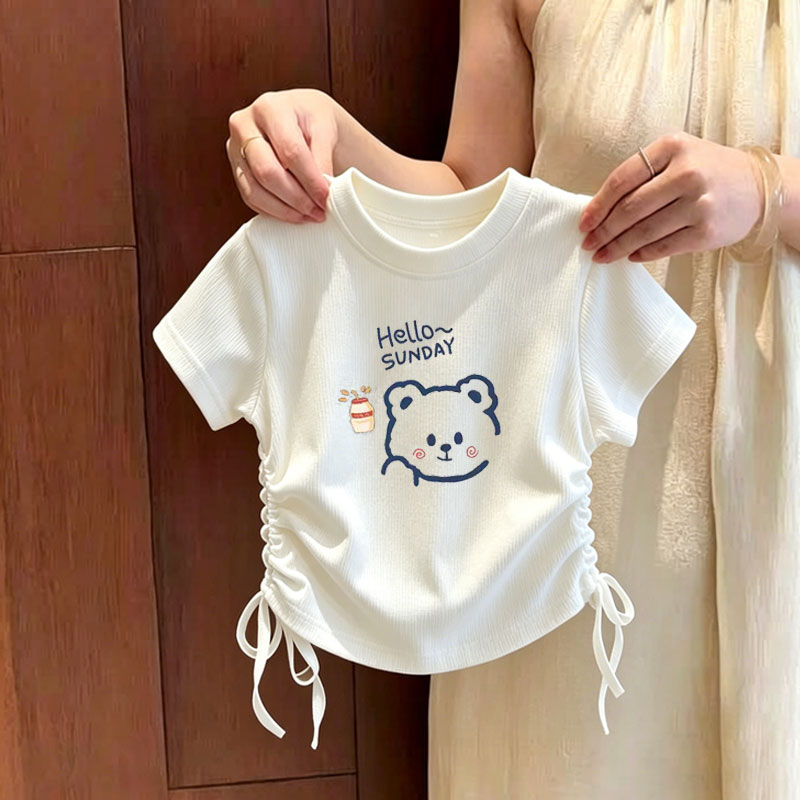 女童短袖t恤夏季卡通印花上衣服