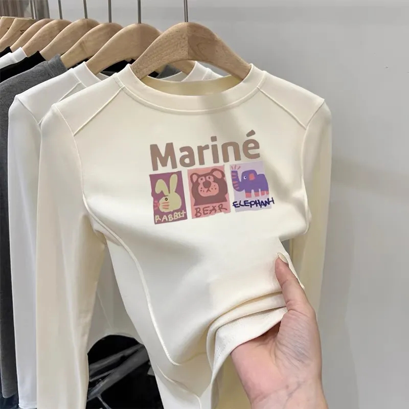 秋冬女童长袖打底衫休闲德绒上衣