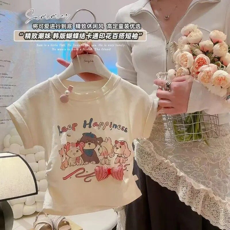 女童短袖t恤夏季百搭卡通上衣薄