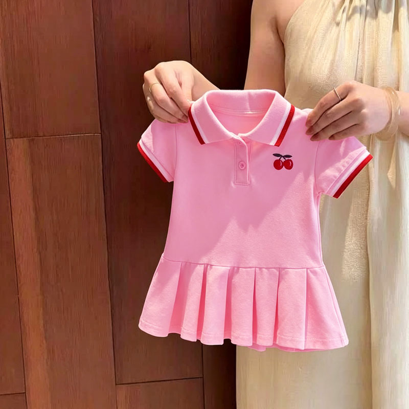 女童连衣裙夏季公主短袖polo裙子