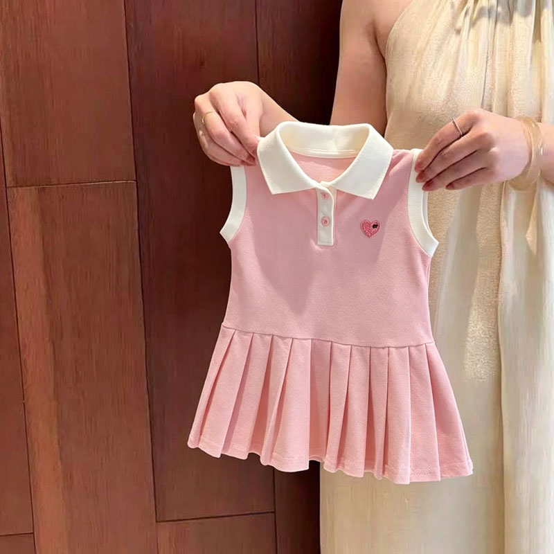 女童连衣裙夏季学院polo背心裙子图片