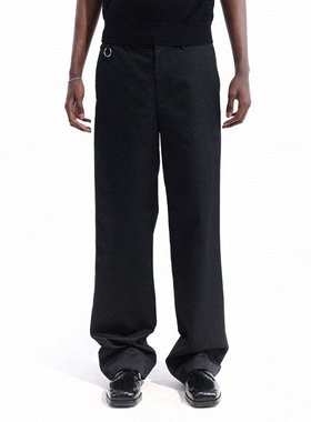 Dream BandSS2025新款黑色腰环西裤男款男直筒宽松长裤子阔腿裤