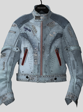 DreamBand牛仔机车夹克潮牌牛仔夹克男生秋冬美式休闲夹克外套