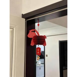 马年折纸灯笼挂件2026门挂元旦春节过新年氛围场景布置