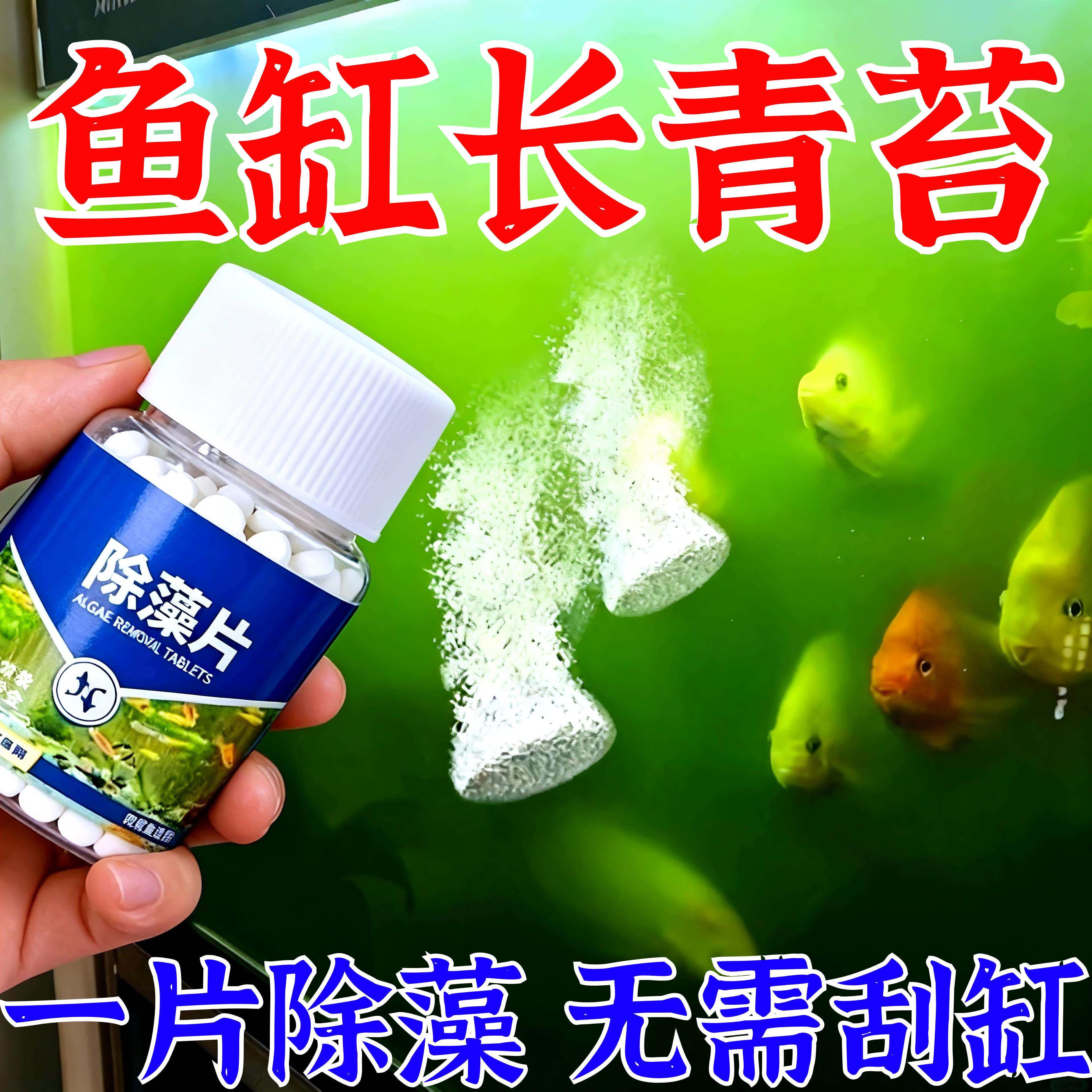 鱼缸除藻片青苔清理净水绿水褐藻丝藻黑藻去除水垢专用不伤鱼