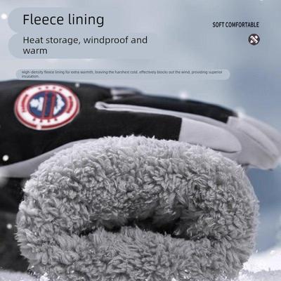 冬季东北防寒滑雪手套男骑行可触屏保暖加绒厚冬天骑车女防水防风
