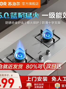 苏泊尔燃气灶家用煤气灶双灶天然气液化气灶嵌入式5.0kW猛火灶29S