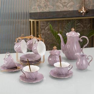 水杯套装 礼品 家用客厅茶杯茶壶欧式 耐热茶具托盘杯壶咖啡具套装