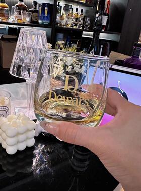 帝王Dewars威士忌专用杯平底轻奢高级感家用玻璃水杯大容量啤酒杯