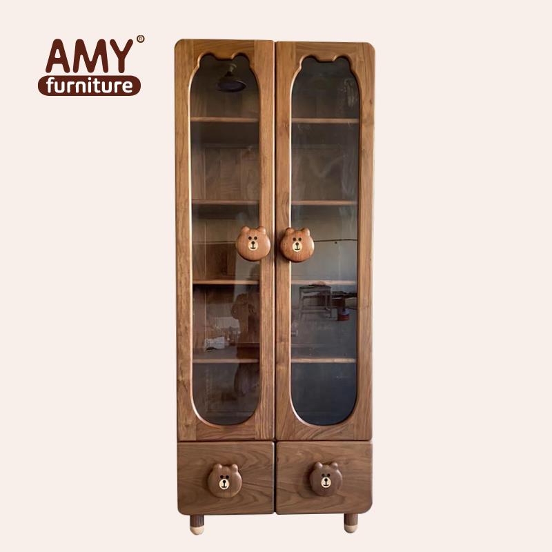 实木书架家用落地置物架简约现代多层收纳架创意儿童简易学生书柜