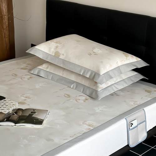 凉而不冰丨A类抗菌抗螨法式夏季冰丝凉席可机洗床笠款席子三件套