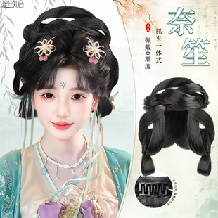 古风汉服一体式假发全套头饰抓夹发包古装日常造型增加发量垫发包