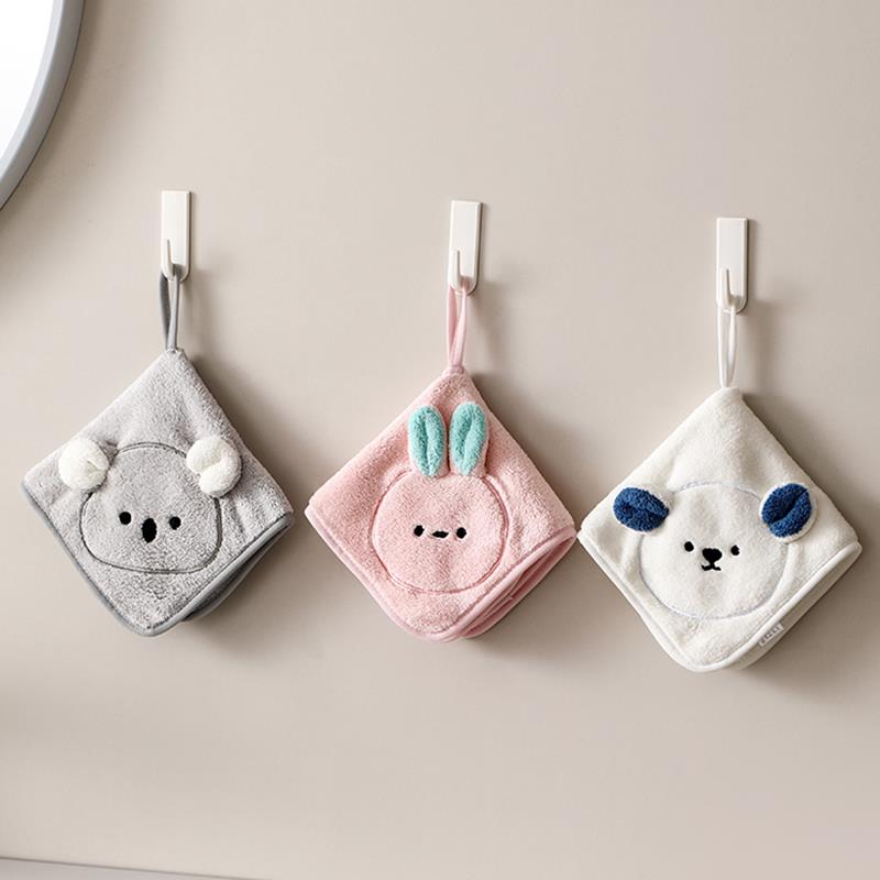 新疆包邮擦手巾挂式吸水加厚化妆室可爱卡通洗手小方巾毛巾厨房抹