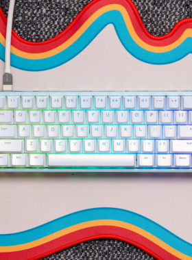 边界外设幻彩珠光键帽原厂高度PC1.7厚度wooting白色75个性