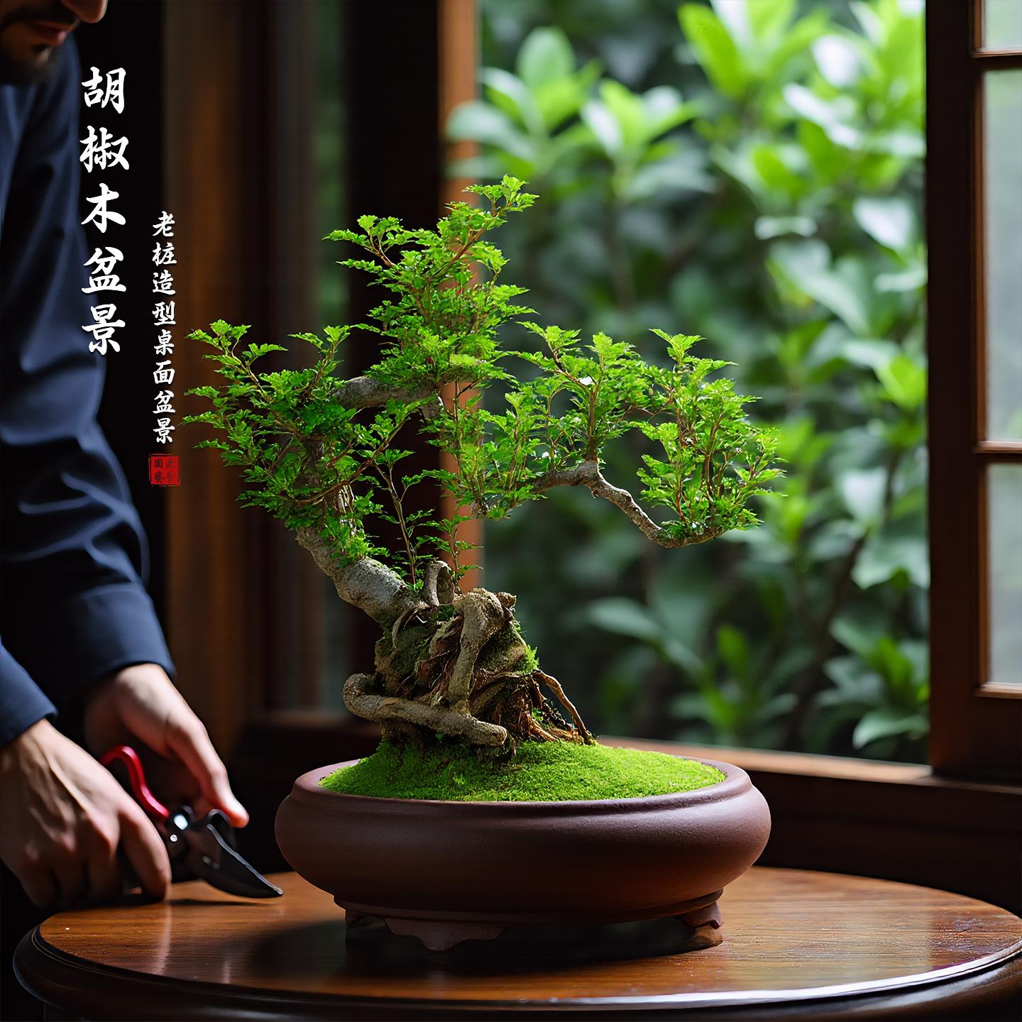 胡椒木盆景清香木老桩盆栽室内植物办公室桌面好养造型客厅绿植