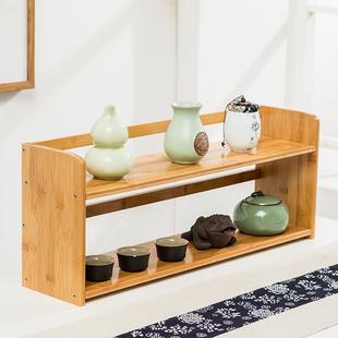 桌面实木紫砂壶架子茶宠茶杯茶具茶叶置物架小型博古架摆件展示架