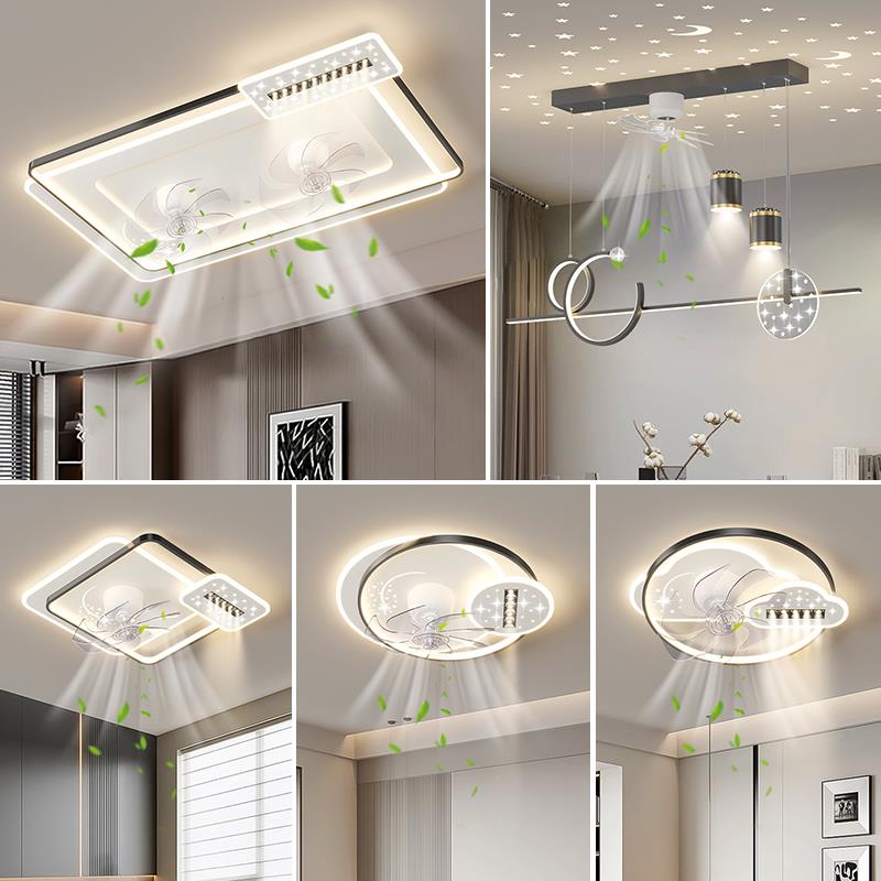 全光谱北欧客厅风扇灯2025新款灯具现代简约家用餐厅卧室吸顶护眼