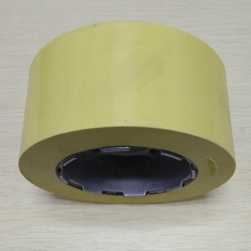 定做送料器压轮黄胶轮外径厚度孔径1005028铝芯橡胶轮送料轮