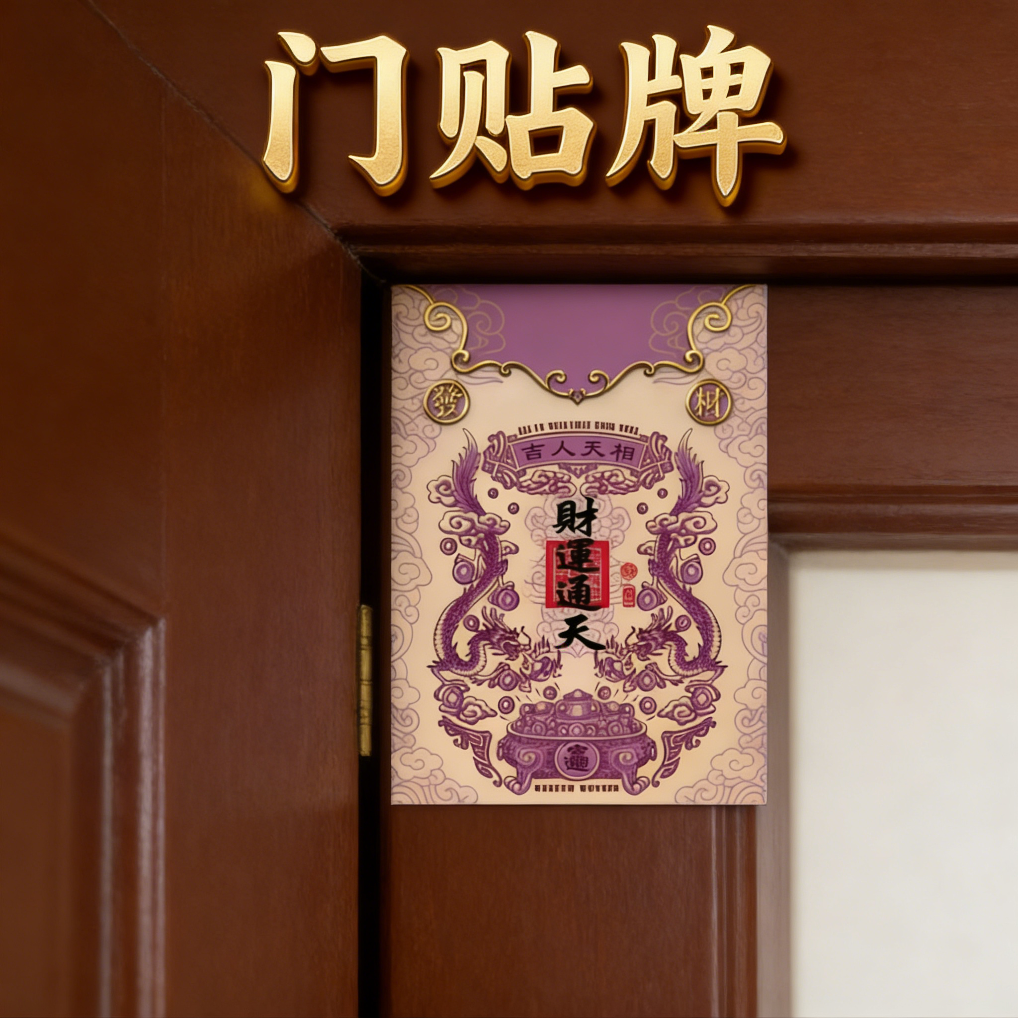 【运聚守财】2026新款财运亨通五路财聚财财源广进墙贴门牌门贴,家居饰品,门贴,淘宝优惠券,粉丝福利购,淘宝优惠卷