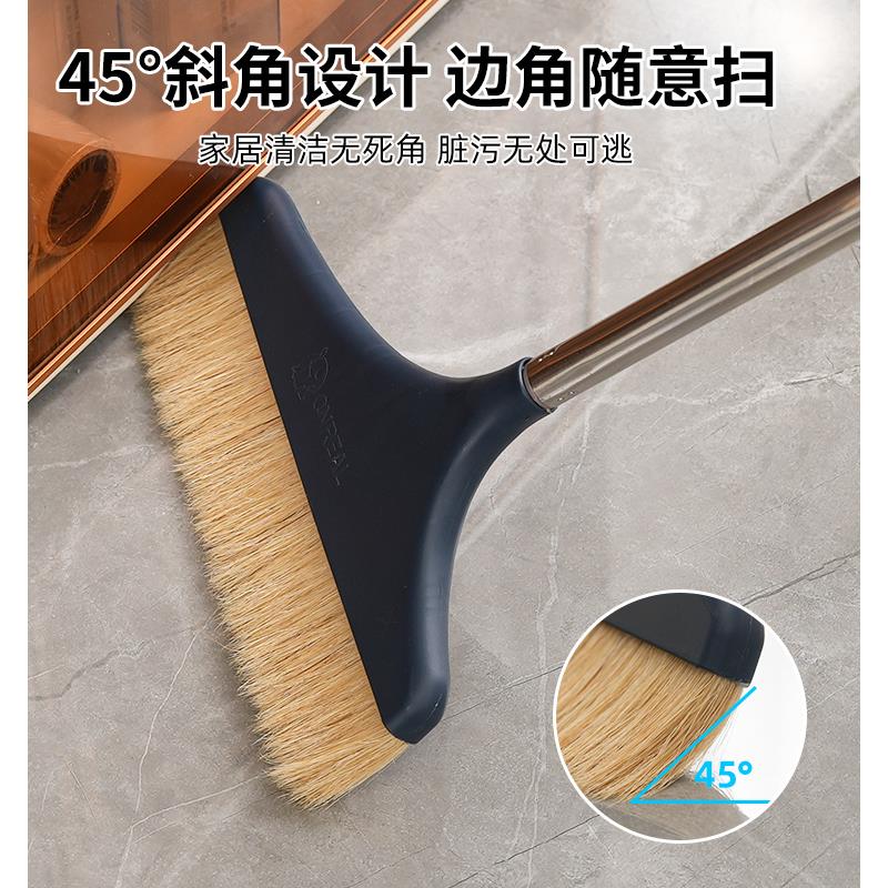 纯猪毛扫把簸箕家用纯猪鬃毛扫帚套装垃圾斗折叠组合畚斗扫地笤帚