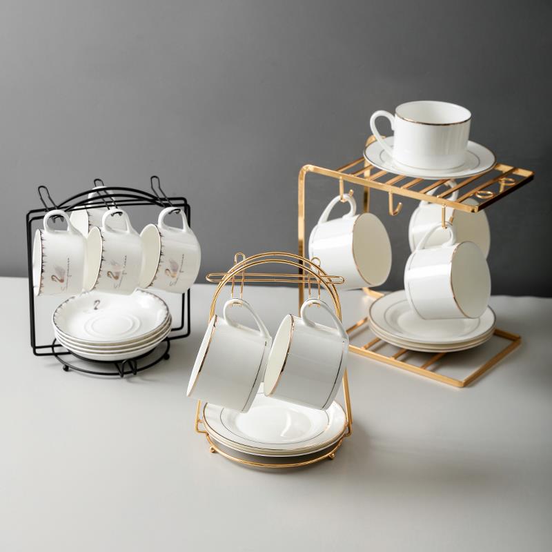 咖啡杯架子收纳架杯子家用玻璃杯置物架铁艺架水杯挂架创意沥水架