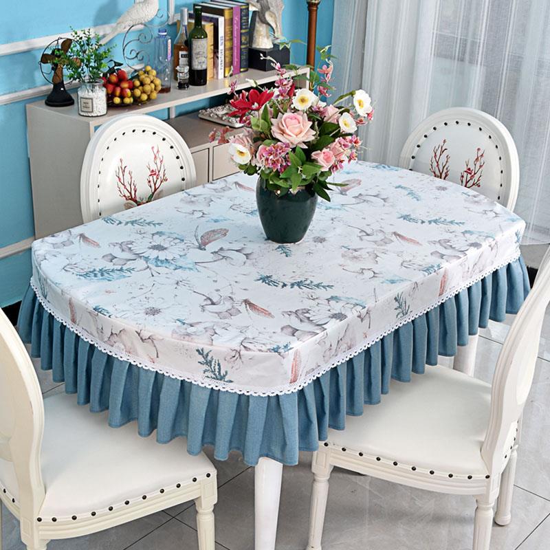 防水田园桌布桌子罩椭圆形餐桌桌布茶几套罩全包布艺家用台裙书桌