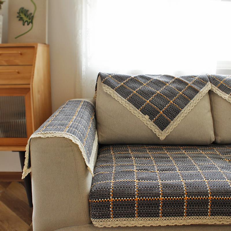 格子沙发垫套罩四季通用简约现代坐垫子全盖靠背巾沙发套罩盖布巾