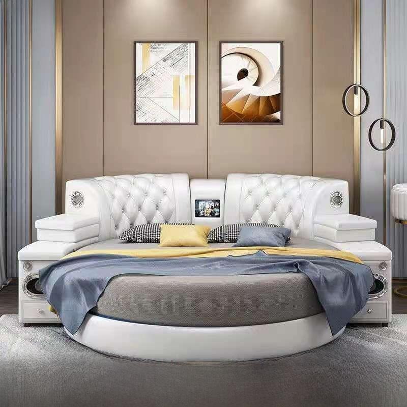 情侣跑步电动快乐床双人床欧式主卧室音乐按摩床婚礼床公主圆床