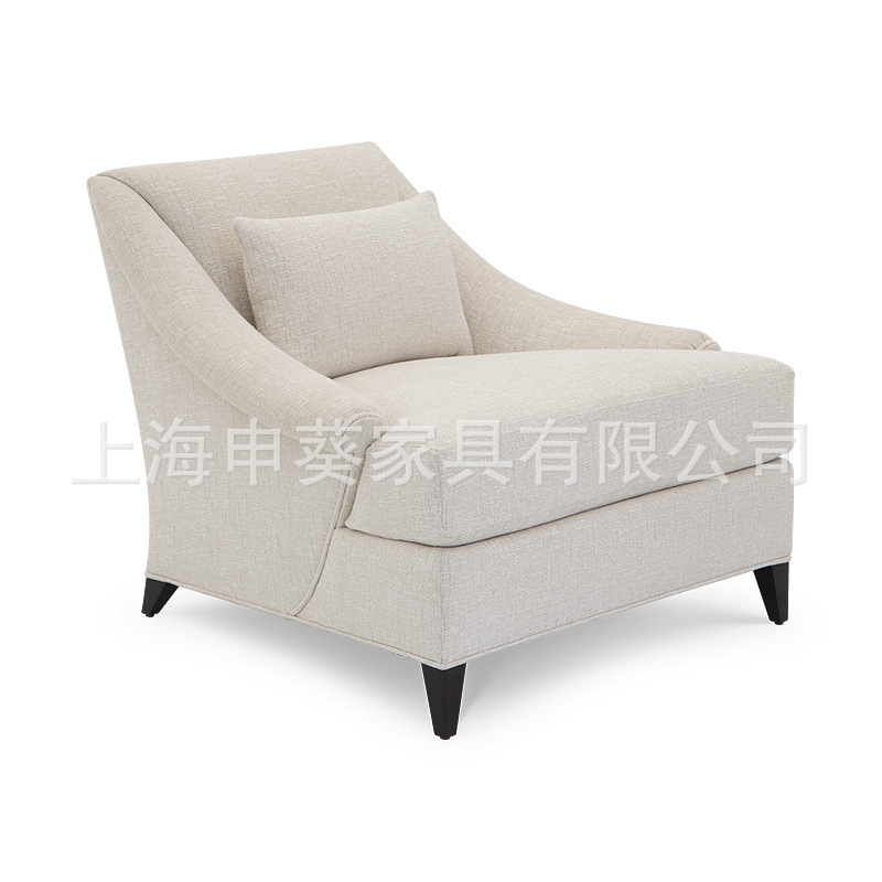 美式乡村现代轻奢单人沙发创意极简布艺懒人沙发椅客厅别墅样板房