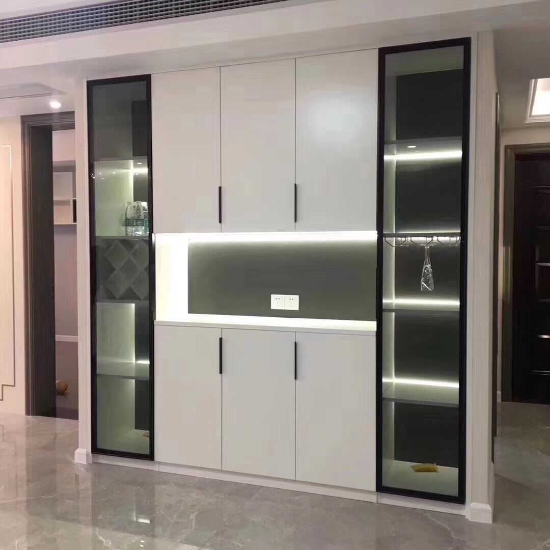 厂家直营防蛀全铝合金家具卧室简约整体衣柜推拉门白色成品衣柜