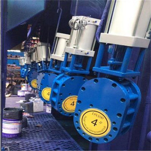 DN150 气动陶瓷出料双闸板阀 仓泵出料干煤灰耐磨阀 16C Z674TC