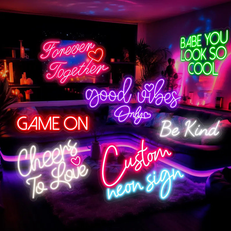 柔性LED霓虹灯牌 创意造型制作 夜市摆摊神器 USB供电易安装